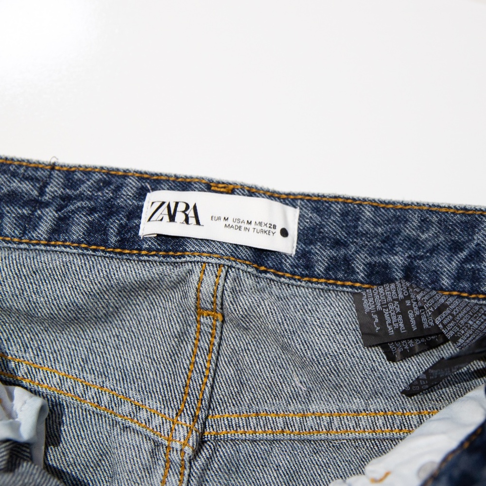 Zara Cotton Patchwork Double Overlay High Rise Mi… - image 2